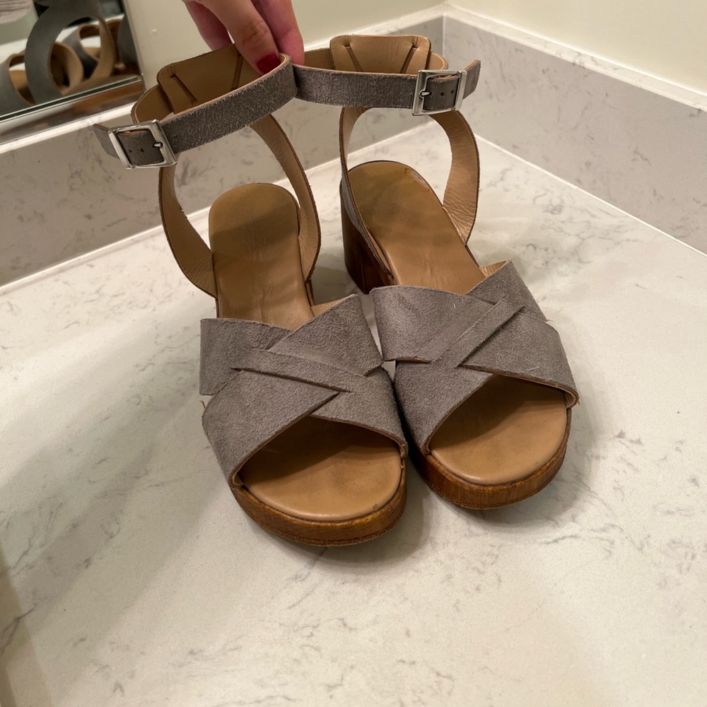 Greyish blue Topshop platform sandals